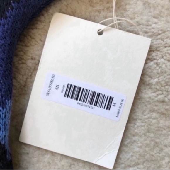 Mara Hoffman Sunburst Compass Knit Swing Short Sleeve Sweater Dress Denim Sz M - Picture 8 of 9